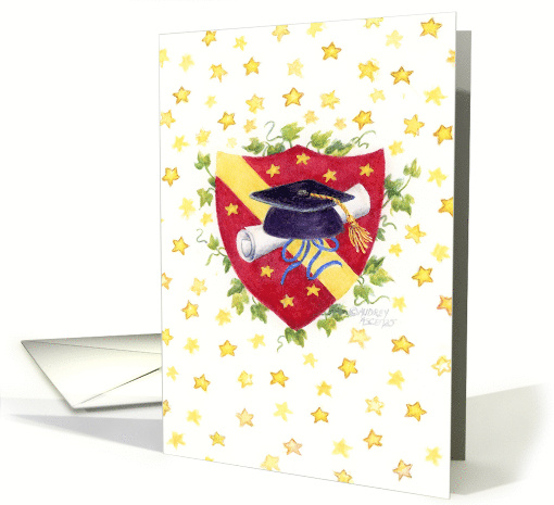 Graduation Christian Crest Shield Blessings of God Light Your Way card