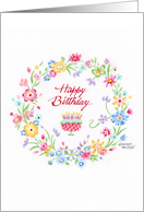 Birthday Fields of Flowers Country Wreath You Are Kind and Special card