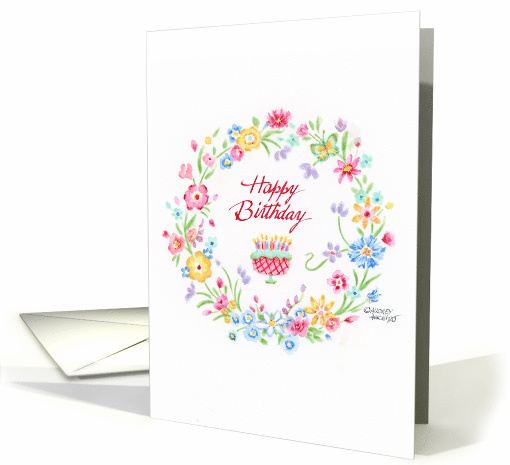 Friend Birthday Fields of Flowers Country Wreath Kind... (1772348)