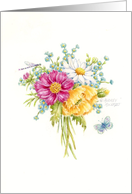 Birthday Summer Flower Bouquet of Happiness card