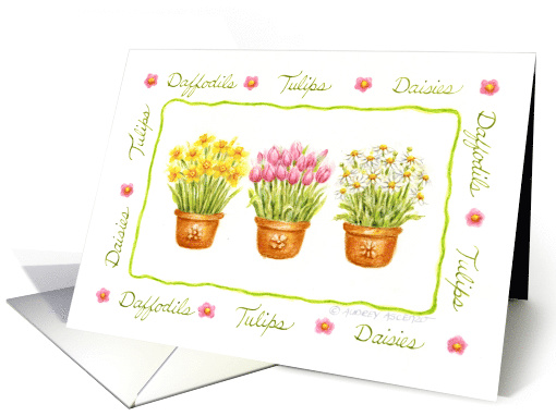 Birthday Garden Flowers Daffodils Tulips & Daisies card (177583)