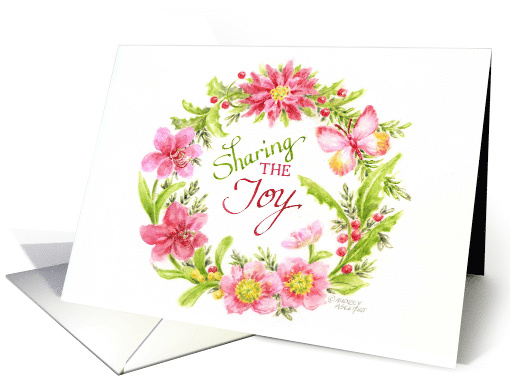Christmas Wreath Sharing the Joy Special Beautiful Moments card