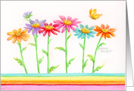 Birthday Christian Rainbow Daisies Beautiful Day Bless Love Happiness card