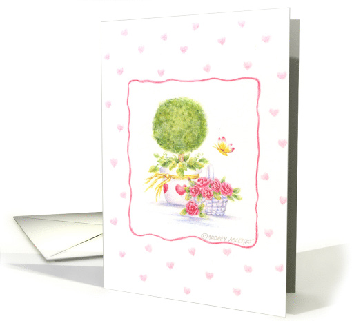 Mother's Day Topiary Rose Basket Love Happiness card (183818)