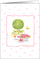 Mother’s Day Topiary Rose Basket Love Happiness card