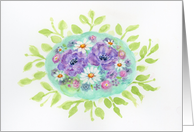 Sympathy Anemone Leaf Cluster Comfort and Peace Be With you card