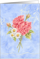Thinking of You Pink Rose Bouquet Special Thoughts Beautiful As You card