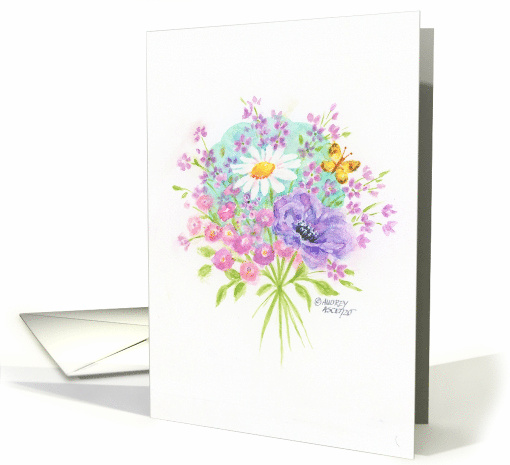 Birthday Charming Anemone Bouquet Joy Happiness just For You card