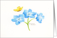 Get Well Blue Hydrangea Sprig Prayer for Comfort and Healing card