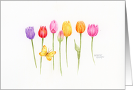 Thinking of You Garden Tulips Caring Thoughts God Uplift Spirits card