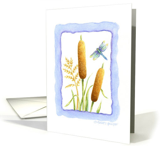 Birthday Cattails and Dragonfly card (201492)