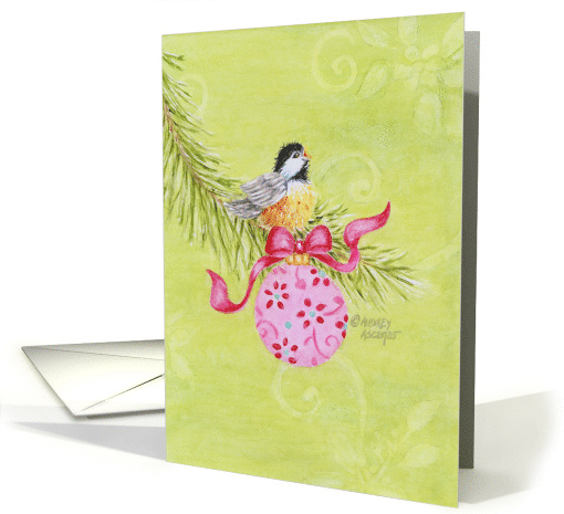 Christmas Chickadee Ornament Let Heaven and Nature Sing card (306433)