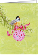 Christmas Chickadee Ornament Let Heaven and Nature Sing card