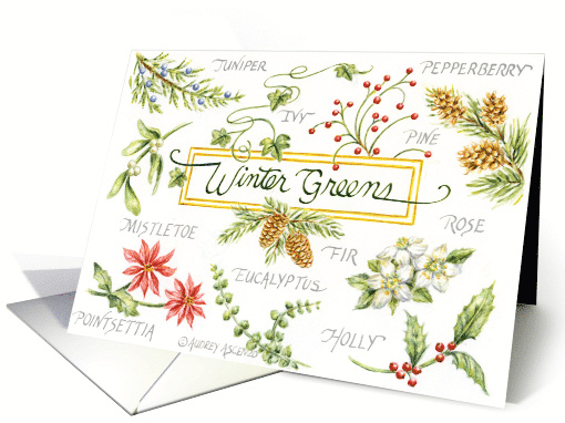 Christmas Christian Celebration Wonderful Winter Greens of Nature card