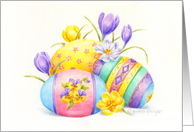 Easter Three Painted Eggs Beautiful Spring card