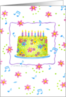 Daughter Birthday Flower Power Cake Music Celebrate YOU card