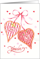 Valentine’s Day Forever Together You Me Hearts Our Love Is the Best card
