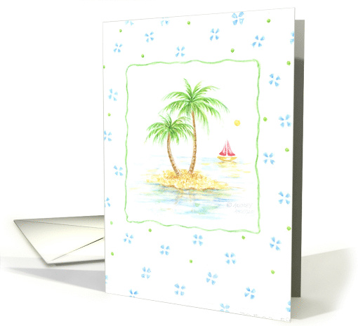Birthday Tropical Island Palm Trees Relax Enjoy the Day card (684371)