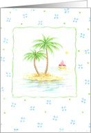 Birthday Tropical Island Palm Trees Relax Enjoy the Day card