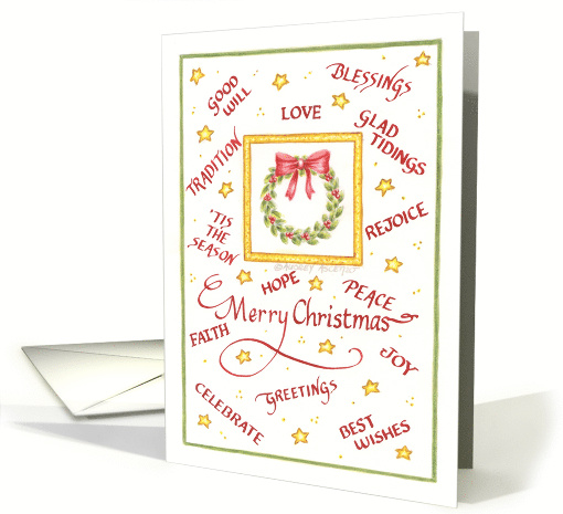 Christmas Wreath Hand Lettering With Holiday Greetings All... (686796)