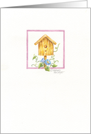 Get Well Birdhouse With Blue Morning Glories card