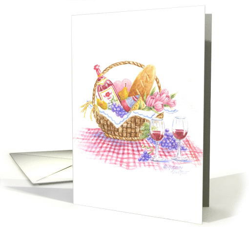 Anniversary Celebration Picnic Basket card (866618)