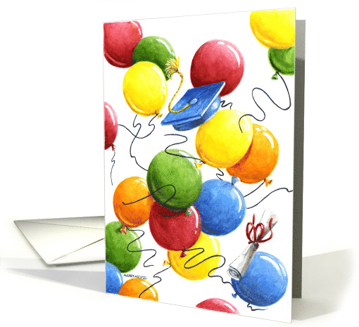 Christian Graduation Colorful Balloons Celebration card (924177)