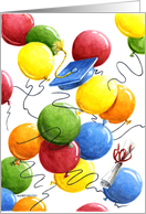 Christian Graduation Colorful Balloons Celebration card