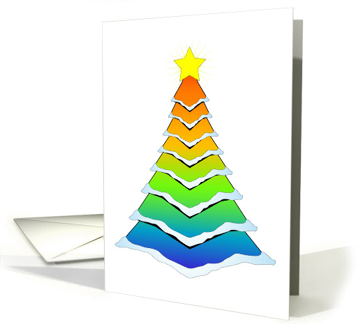 Christmas Tree (rainbow/white) card (113059)
