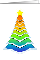 Christmas Tree (rainbow/white) card