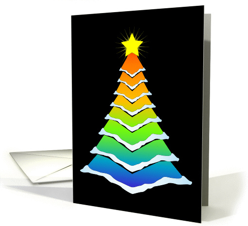 Christmas Tree (rainbow/black) card (113061)