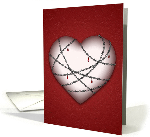 Heart (Barbed-Blank inside) card (121425)