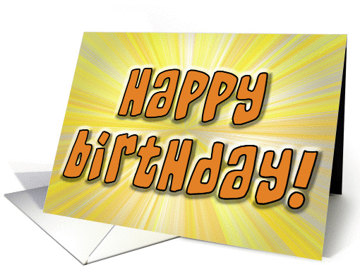 Happy Birthday (orange) card (124203)