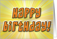 Happy Birthday (orange) card