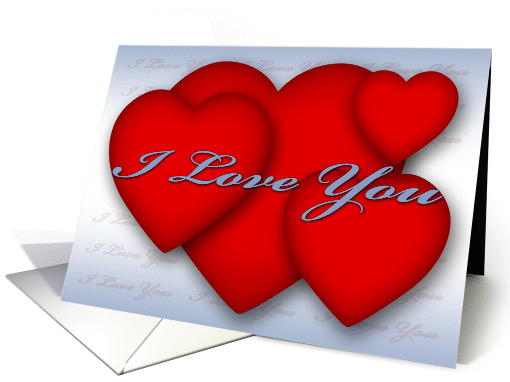 I love You (hearts) Blue card (132788)