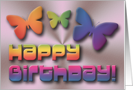 Butterfly Birthday Rainbow card