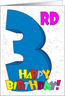 3rd Birthday Bubbles card