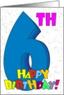 6th Birthday Bubbles card