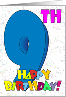 9th Birthday Bubbles card