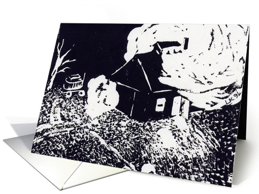 Sugarhouse at Night card (112404)