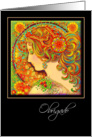 Portuguese Thank You Greeting Card, ’An Art Nouveau Fantasy’ card