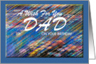 Birthday, Dad, Paper Greeting Card, ’Lilly Pond In The Rain’ card
