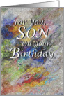 Birthday, Son, Paper Greeting Card, ’Rainbow Stone’ card