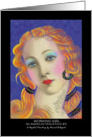 Notecard, Titled, Blank Inside, Real Paper Greeting Card, ’Working Girl’ Three Faces of an American Venus, Face #3 card