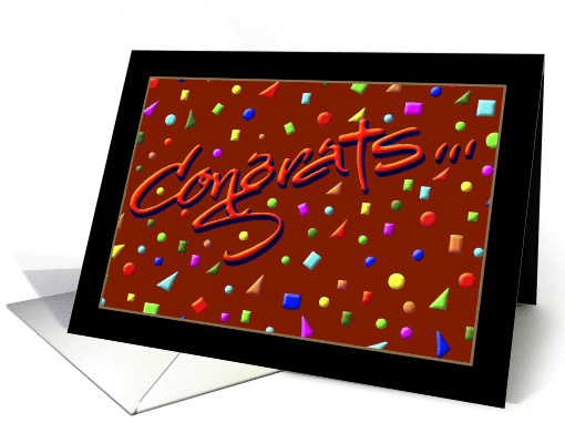 Congrats Greeting Card /Red and Black card (113611)