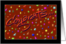 Congrats Greeting Card /Red and Black card