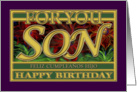Spanish Son/Cumpleaos-Hijo Birthday Greeting Caption Card, card