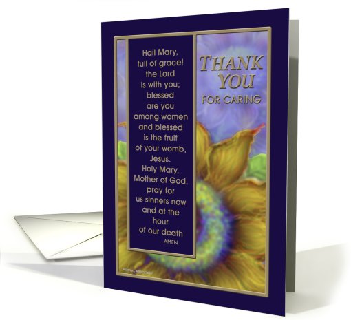 Catholic Thank You Card,  With Rosary card (184443)