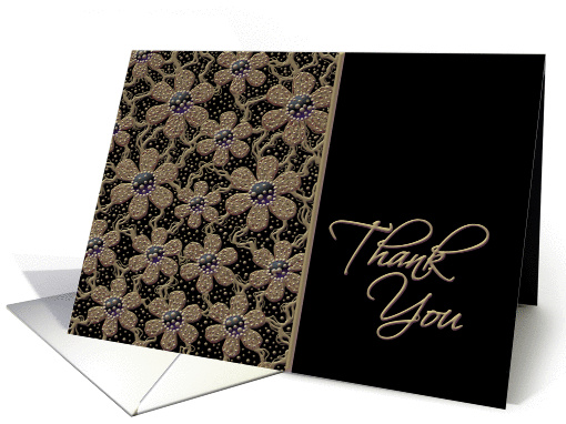 Thank You Greeting Card-Beaded Spanish Lace card (186873)