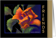  Birthday Greeting Card/Friend/ Orange Rose/’A Rose for You’ Collection card